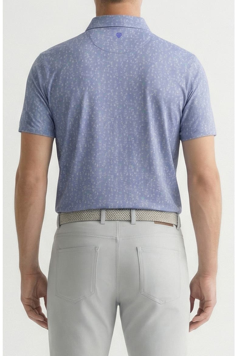Desert Island Print Stretch Jersey Golf Polo, Alternate, color, STONEWASH