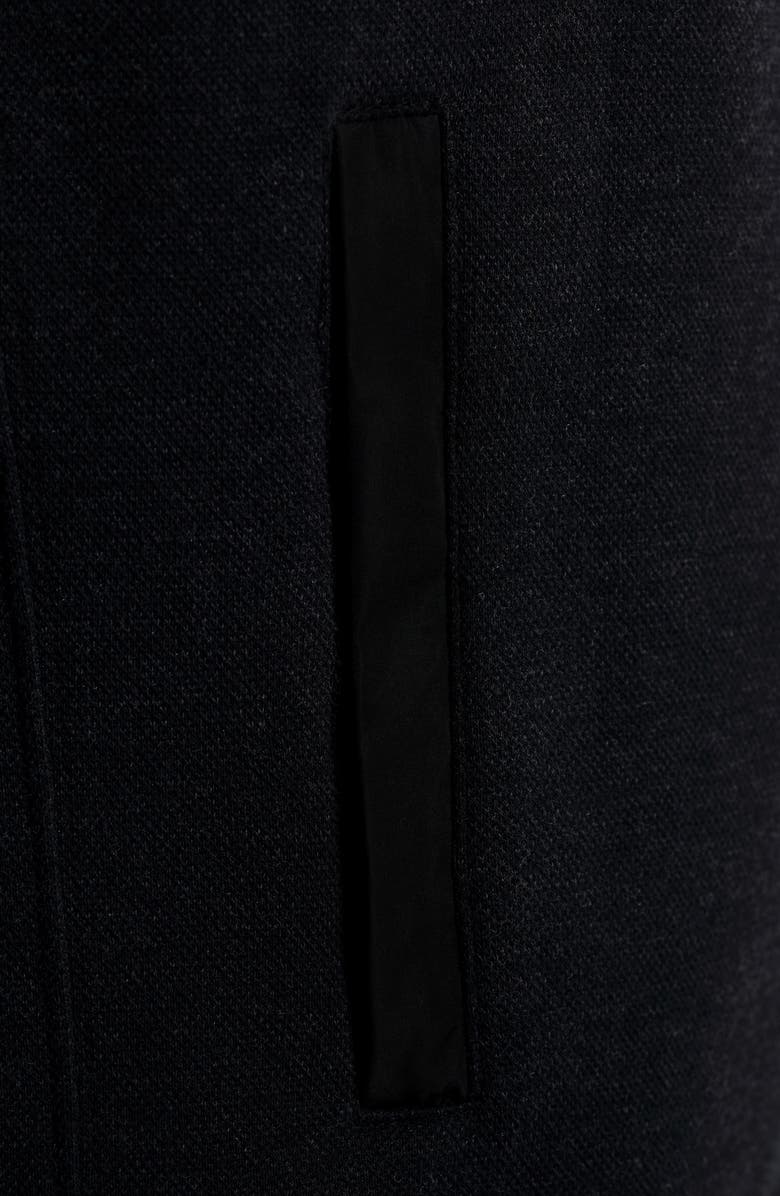 Bugatchi Heathered Quarter Zip Pullover, Alternate, color, Black