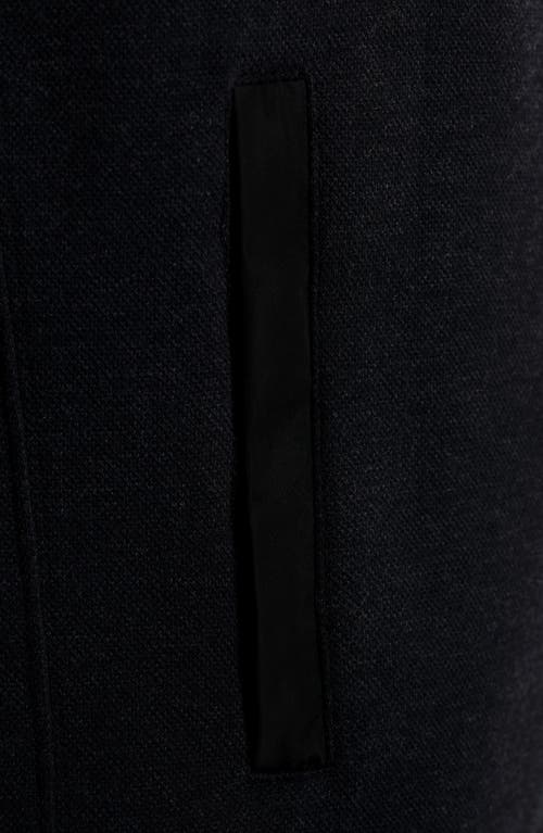 Bugatchi Heathered Quarter Zip Pullover In Black
