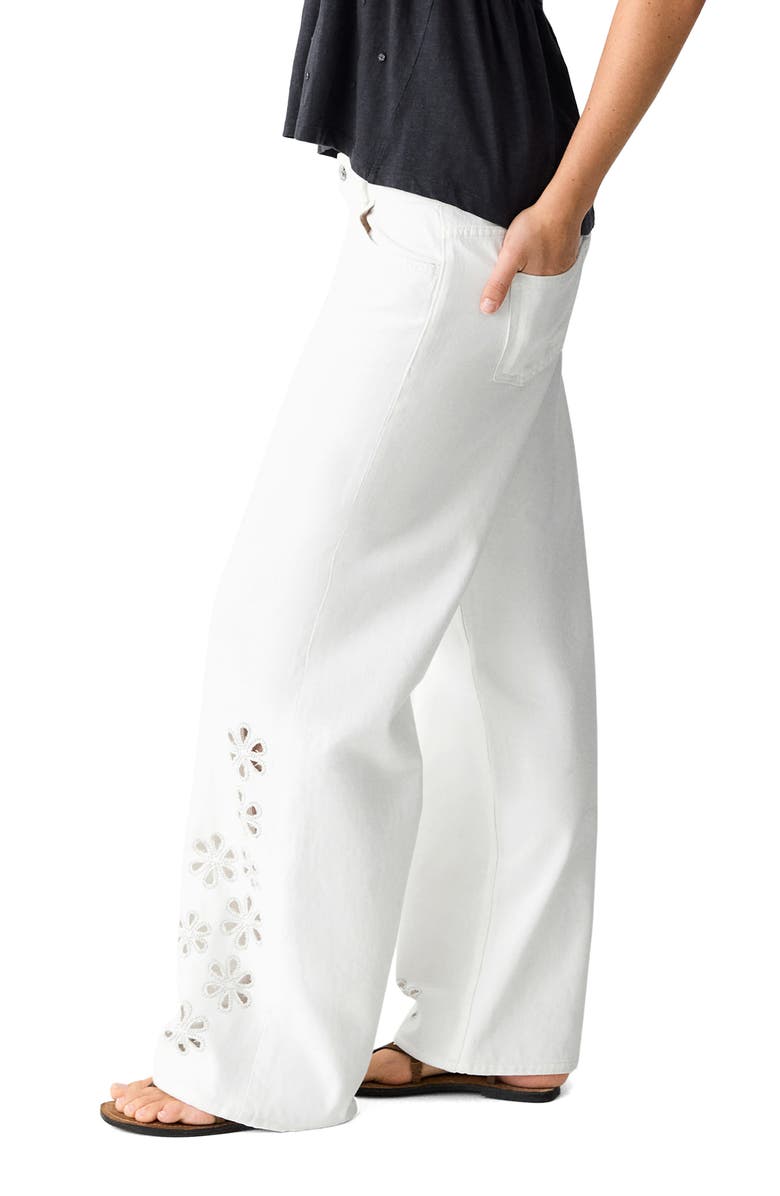 MANGO TEEN Eyelet Hem Wide Leg Jeans, Alternate, color, 