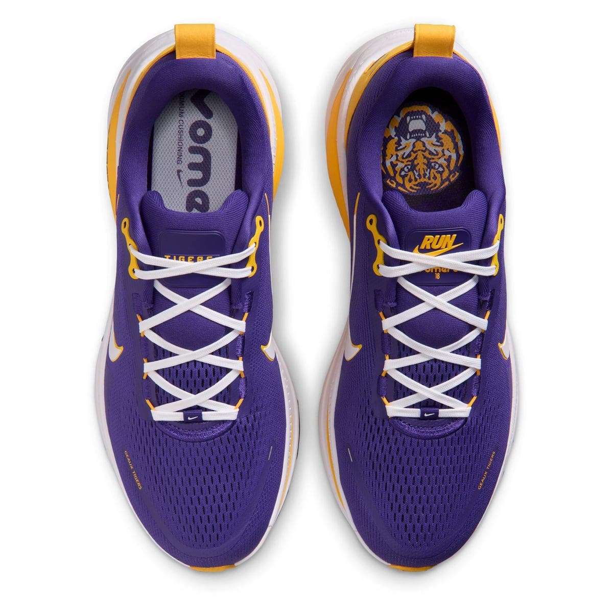 Men's Nike LSU Tigers Vomero 18 Running Shoes, Alternate, color, Purple