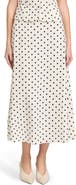 WAYF Blaire Dot Linen Blend Midi Skirt