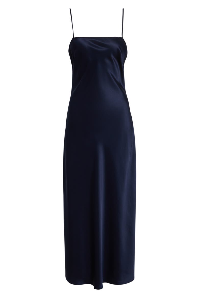 Lou Lou Satin Slipdress, Alternate, color, NAVY