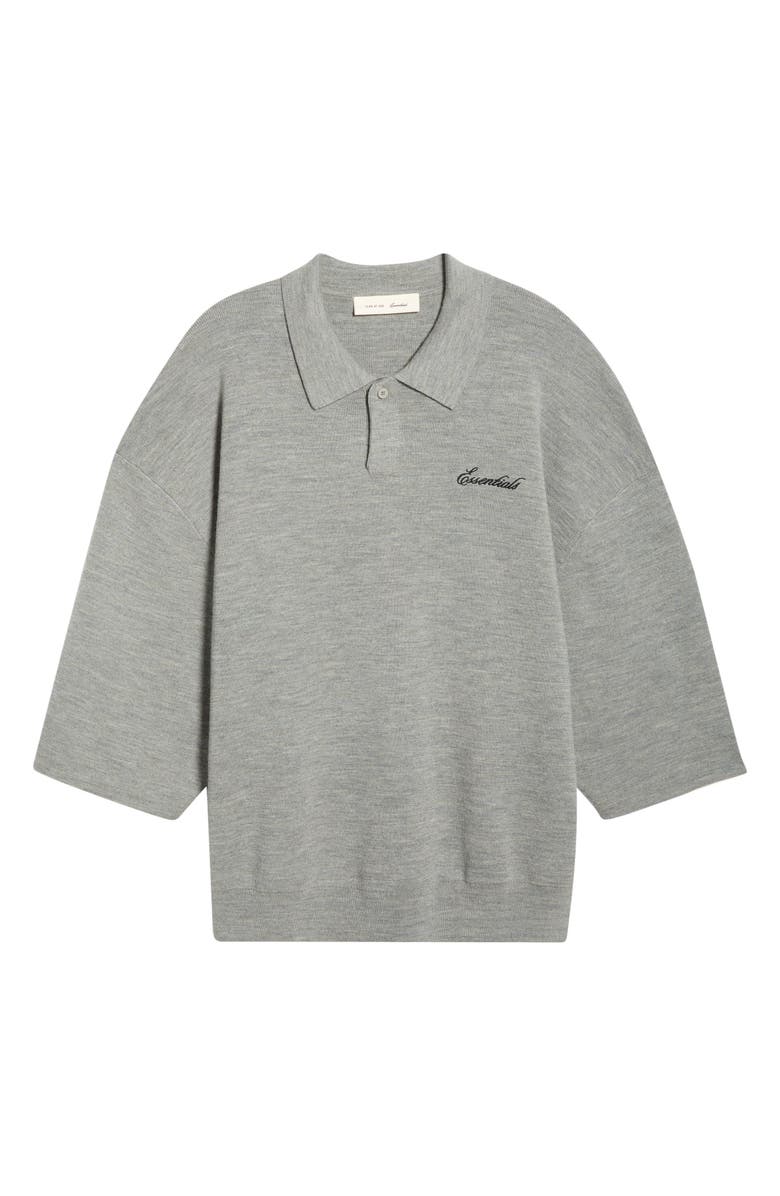 Fear of God Essentials Signature Wool Polo Sweater, Main, color, Concrete Heather