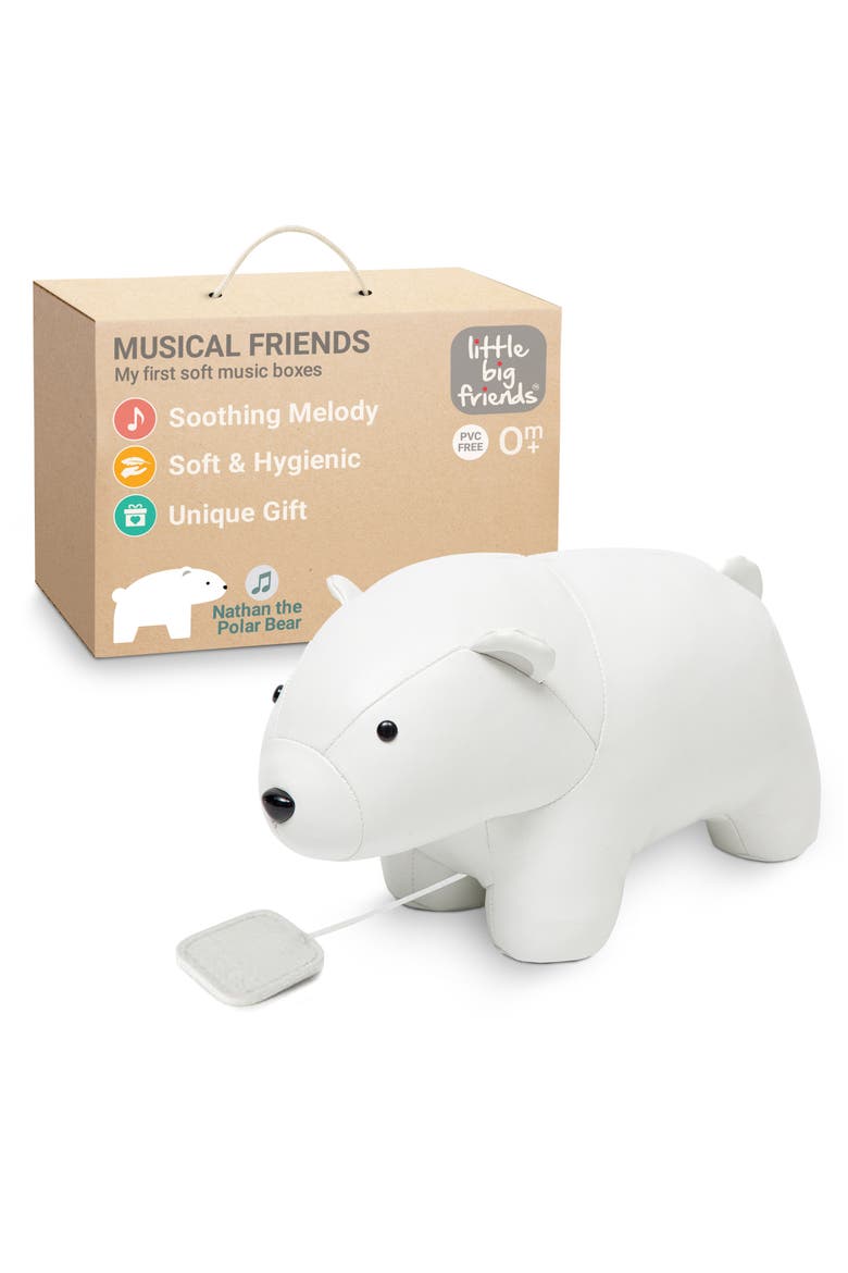 Musical Animals - Polar Bear, Plush Baby Music Box, Nursery Toy & Decor, Alternate, color, White