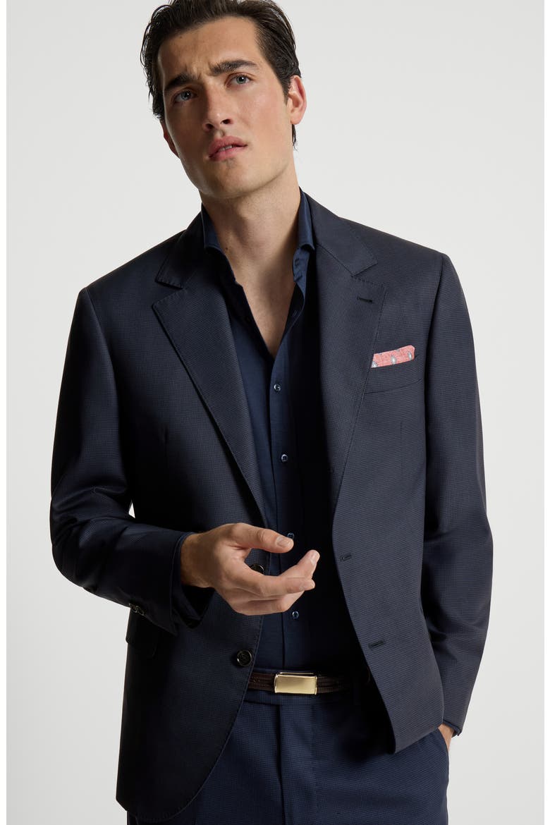Houndstooth blazer, Alternate, color, Navy Blue