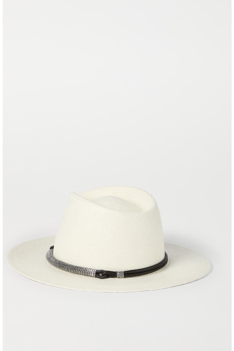 Straw fedora, Alternate, color, White