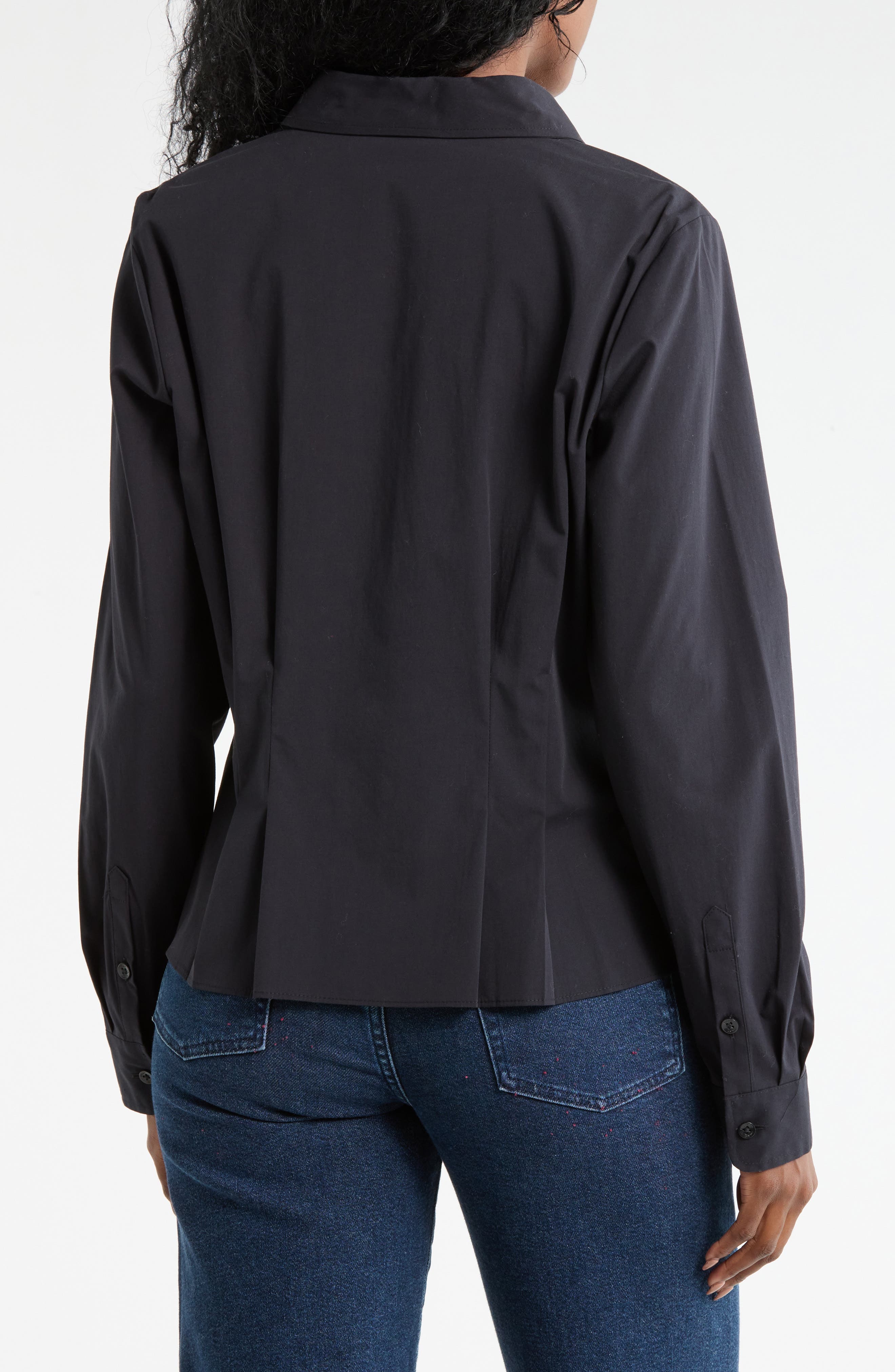 Long Sleeve Cotton Poplin Button-Up Shirt - image 4