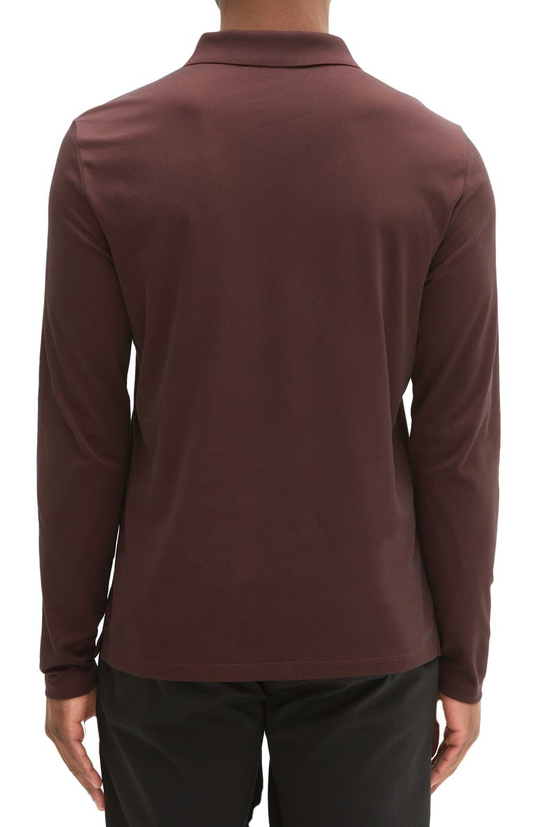 Robert Barakett Adison Long Sleeve Johnny Collar Polo, Alternate, color, Port