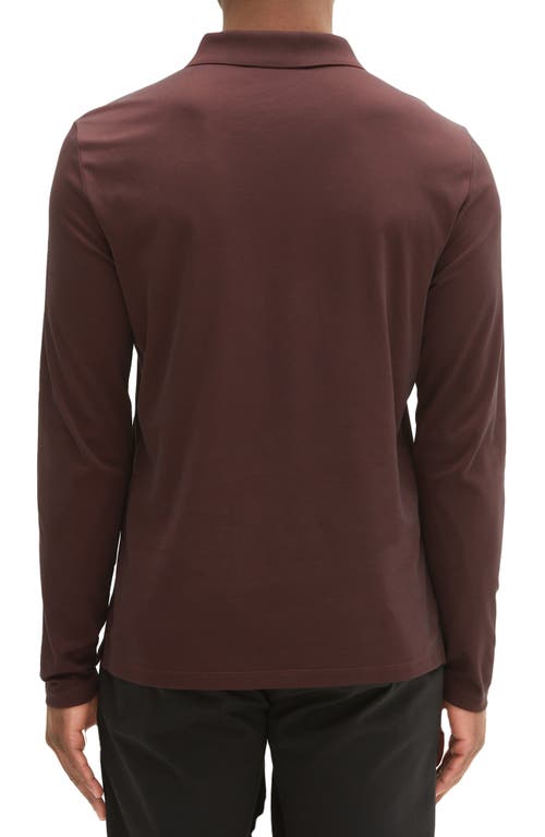 Robert Barakett Adison Long Sleeve Johnny Collar Polo In Red