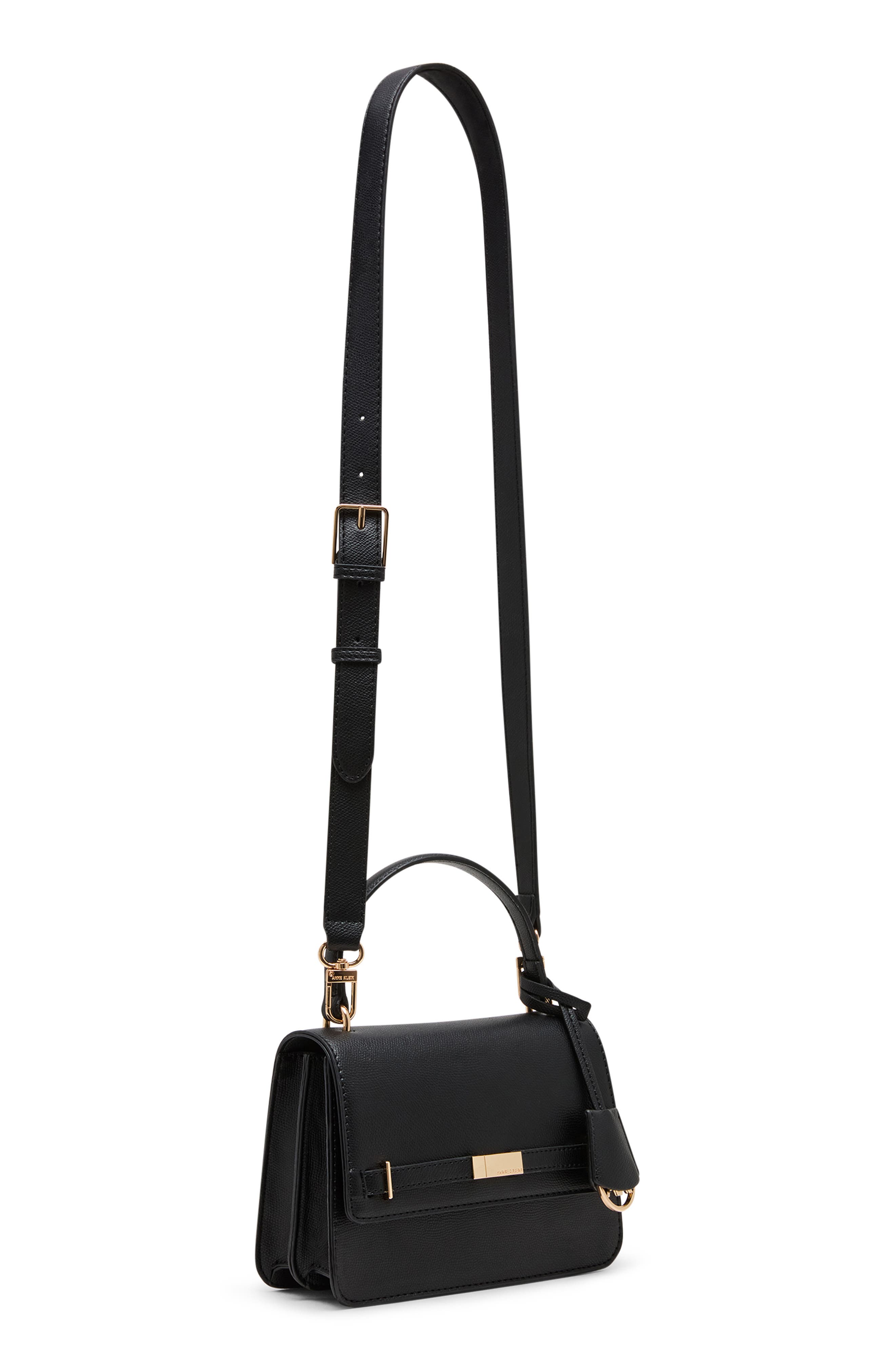 Anne Klein Belt Frame Satchel, Alternate, color, Black