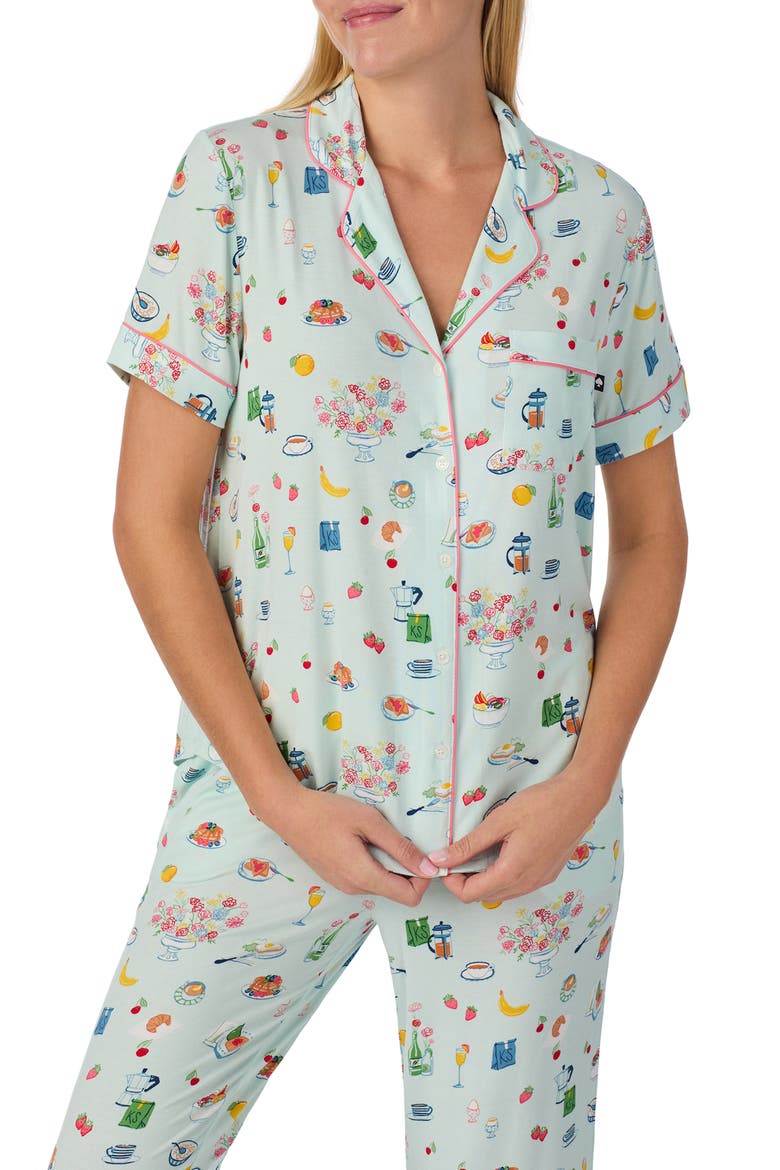 print crop pajamas, Alternate, color, LIGHT GREEN/ PT