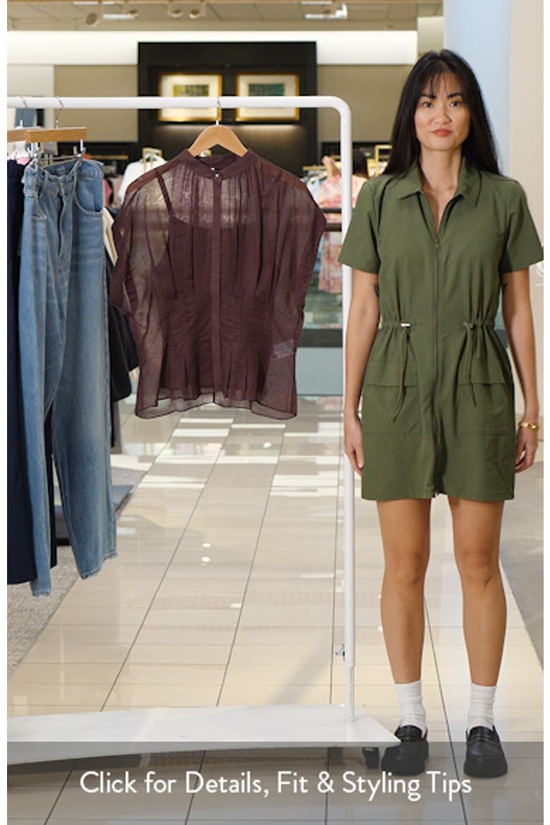 Badavina Pleat Waist Sheer Button-Up Shirt video