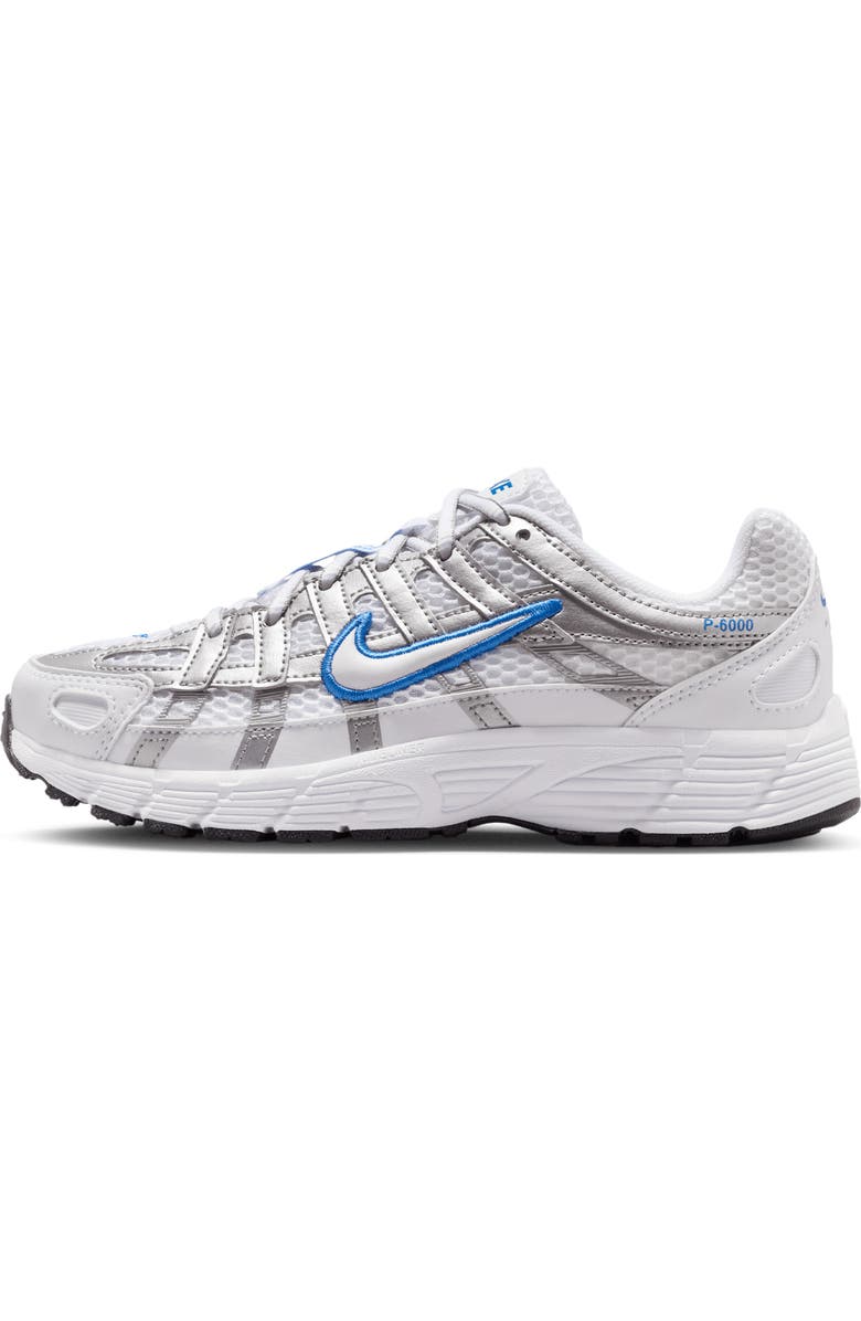 Nike Kids' P-6000 Sneaker, Alternate, color, White/ Blue/ Silver/ White
