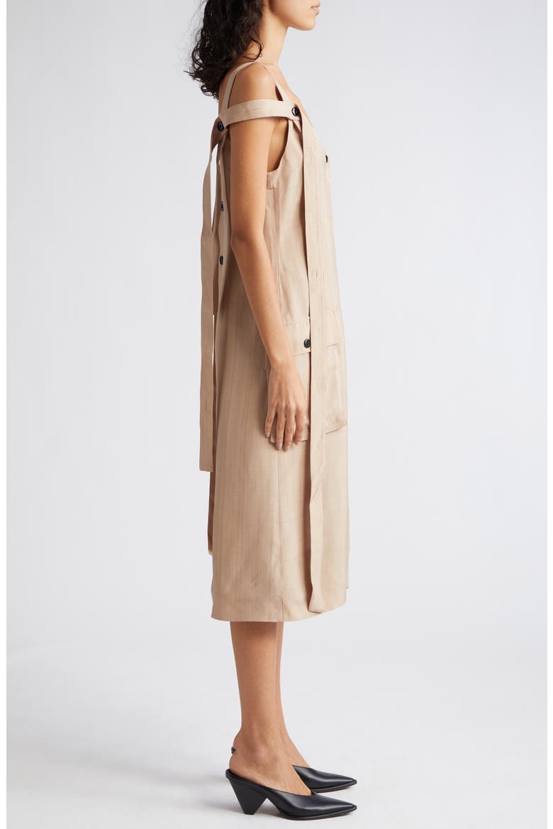 Adriano Button-Up Midi Dress, Alternate, color, SAND