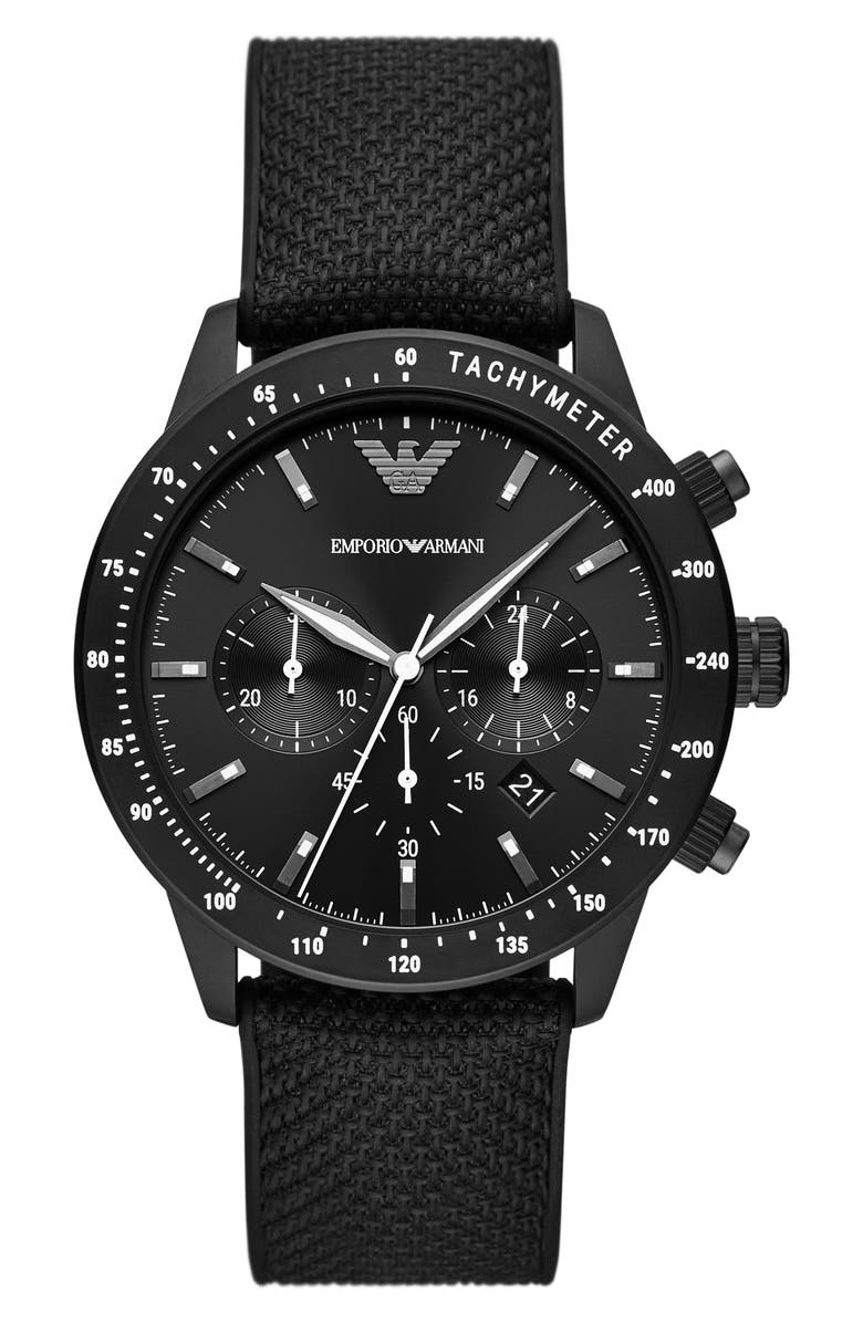 Emporio Armani Quartz Chronograph Nylon Strap Watch, 43mm, Main, color,