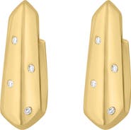 EFFY Golden Orbit Bezel-Set Diamond Hoop Earrings in 14K Yellow Gold