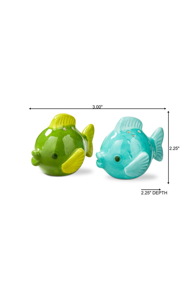 Fish S&P S/2 Multi Earthenware Summer, Alternate, color, Blue