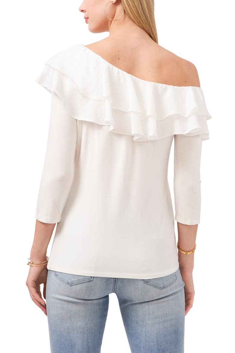 Ruffle One Shoulder Top, Alternate, color, NEW IVORY
