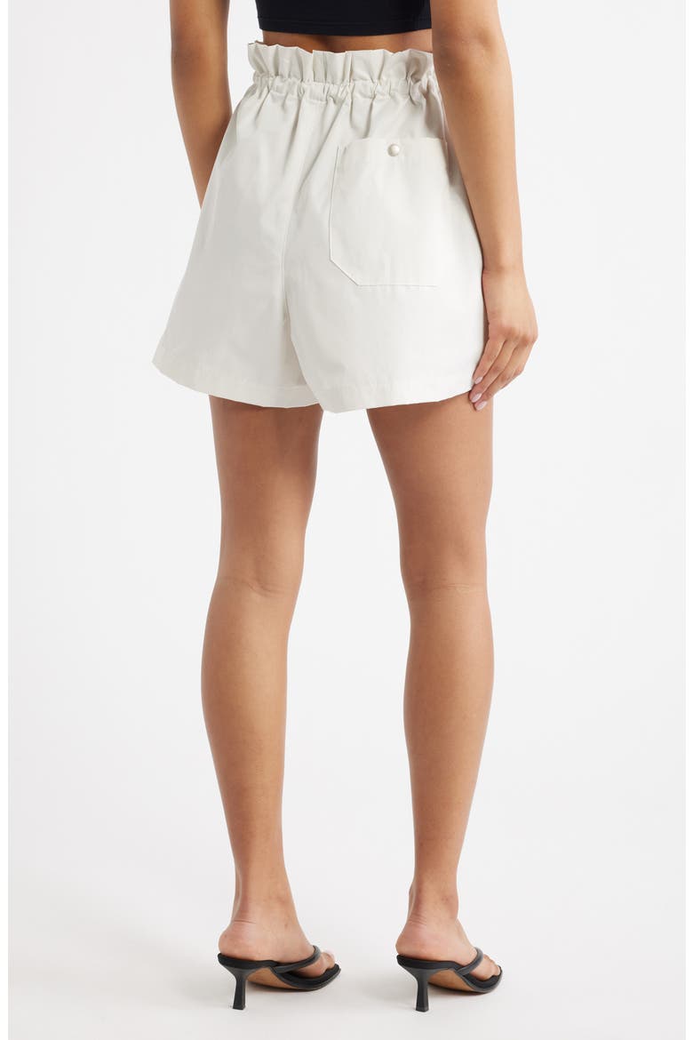 Lydia Toggle Waist Cotton Blend Shorts, Alternate, color, CHALK WHITE CREAMY WHITE