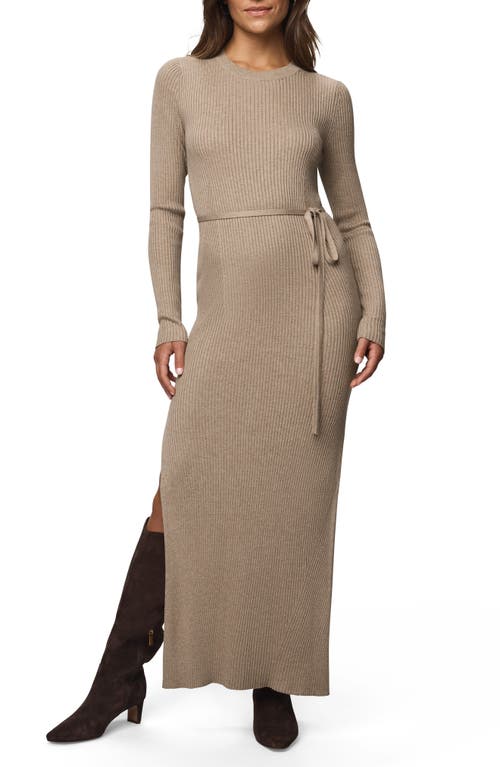 Splendid Georgie Long Sleeve Maxi Sweater Dress In Brown