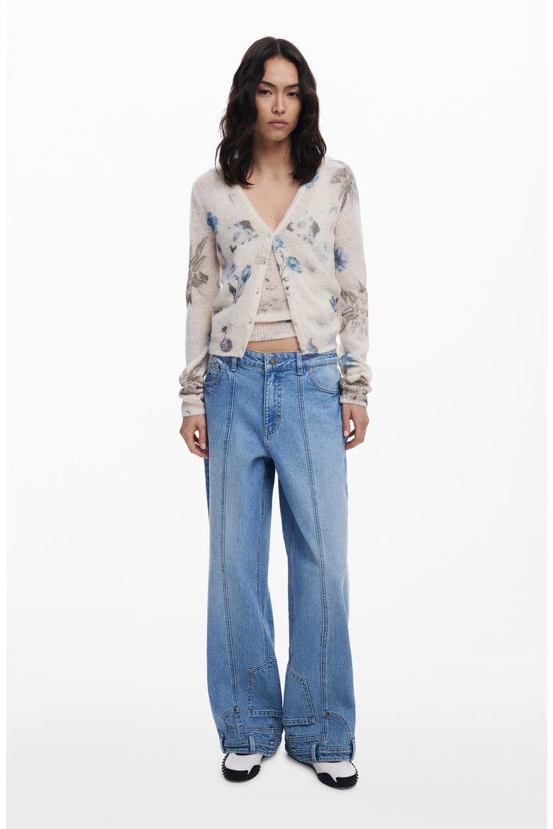 Front Seam Wide Leg Jeans, Alternate, color, LIGHT BLUE
