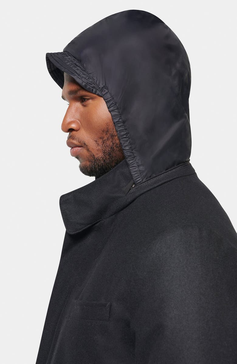 Norwegian Wool Slim Waterproof 750 Fill Power Down Car Coat, Alternate, color, Black