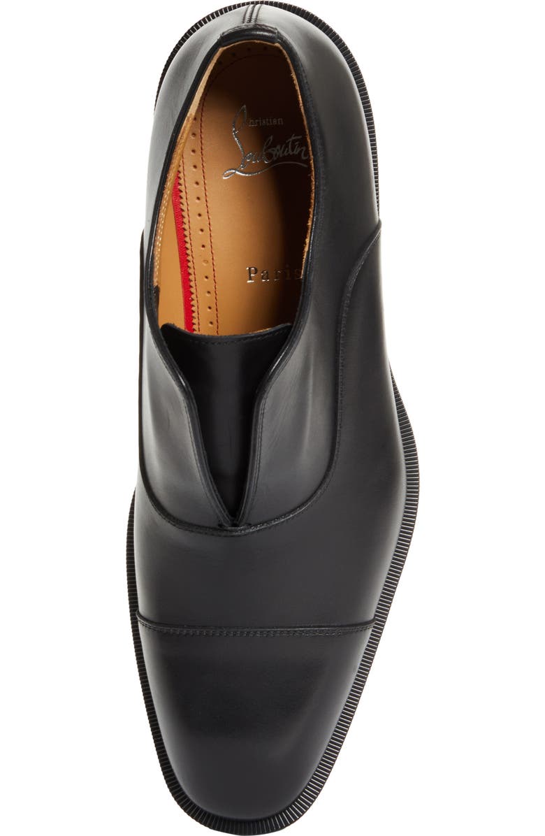 Christian Louboutin Alpha Lion Cap Toe Slip-On, Alternate, color, Black