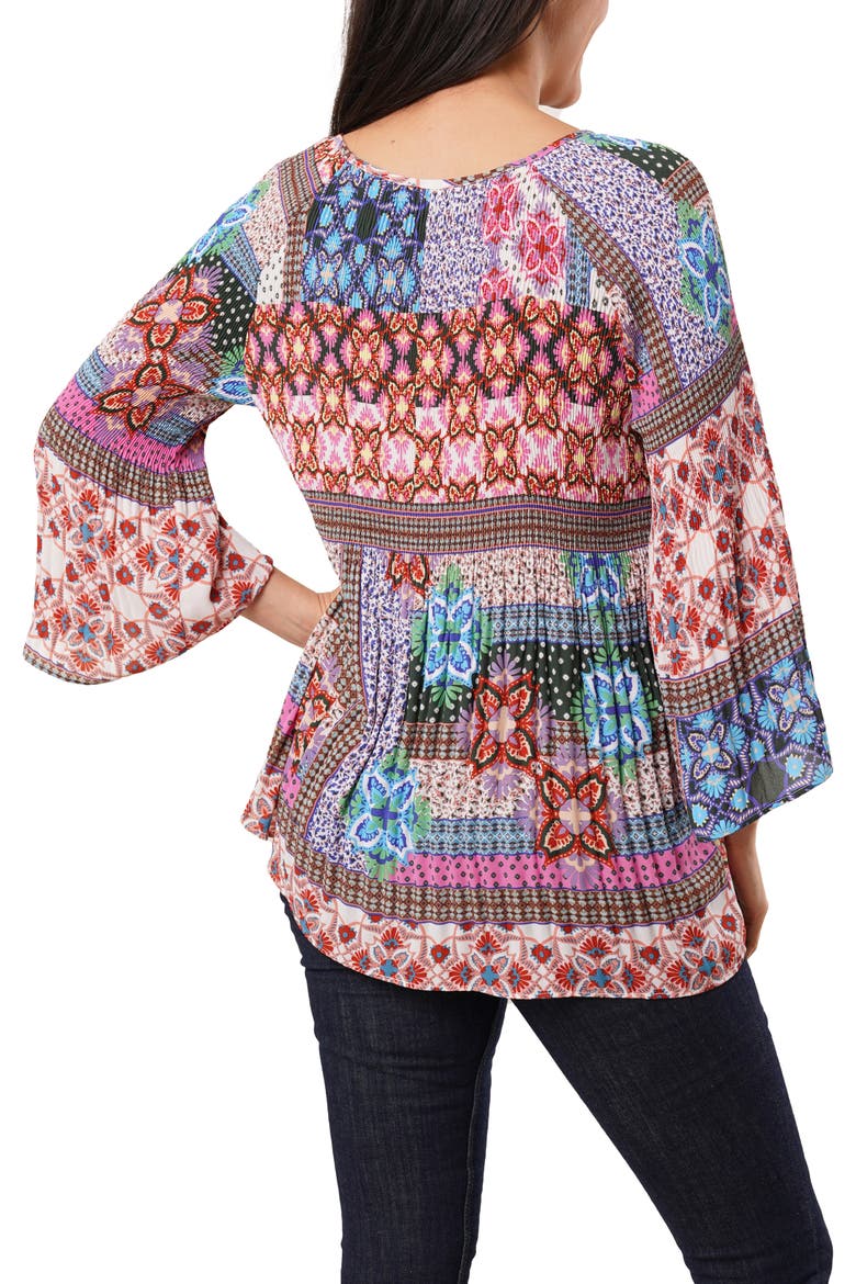 Pleated Keyhole Top, Alternate, color, ARIEL