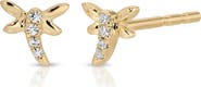 EF Collection Mini Dragonfly Diamond Stud Earrings