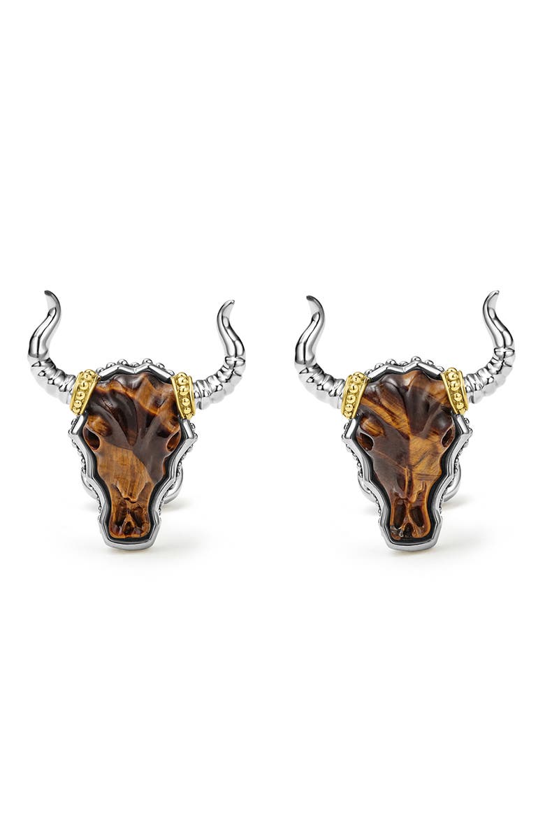 LAGOS Men's Longhorn Cuff Links, Alternate, color, Tiger's Eye