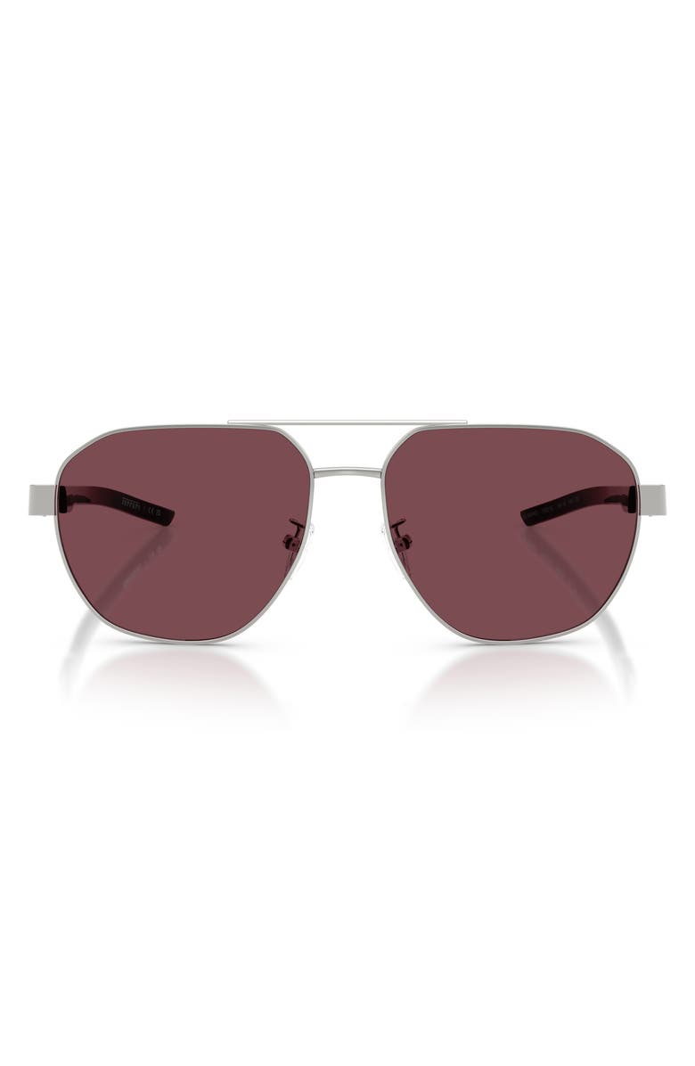 Scuderia Ferrari 59mm Irregular Sunglasses, Main, color, Silver