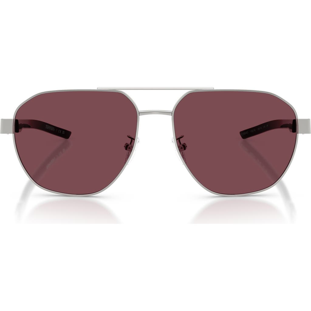 Scuderia Ferrari 60mm Mirrored Pilot Sunglasses In Silver
