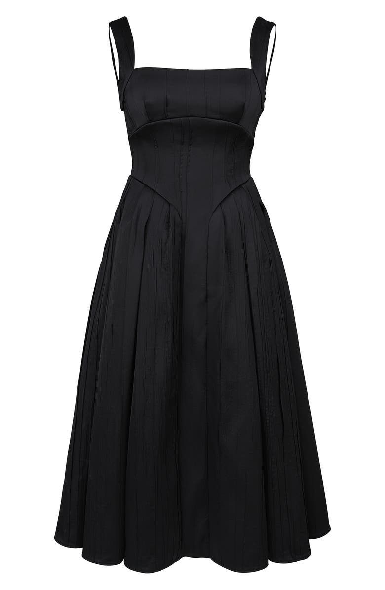 HOUSE OF CB Isabeau Voluminous Fit & Flare Midi Dress, Alternate, color, Black