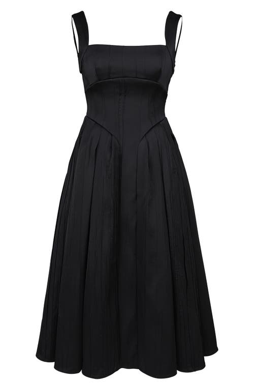 House Of Cb Isabeau Voluminous Fit & Flare Midi Dress In Black