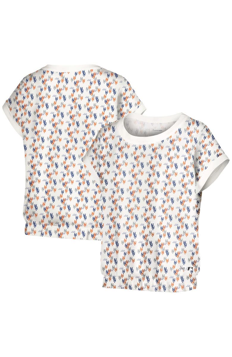 LUSSO Women's Lusso White New York Mets Madge Dolman Tri-Blend T-Shirt, Main, color, White