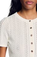 SANDRO Pointelle knit cardigan