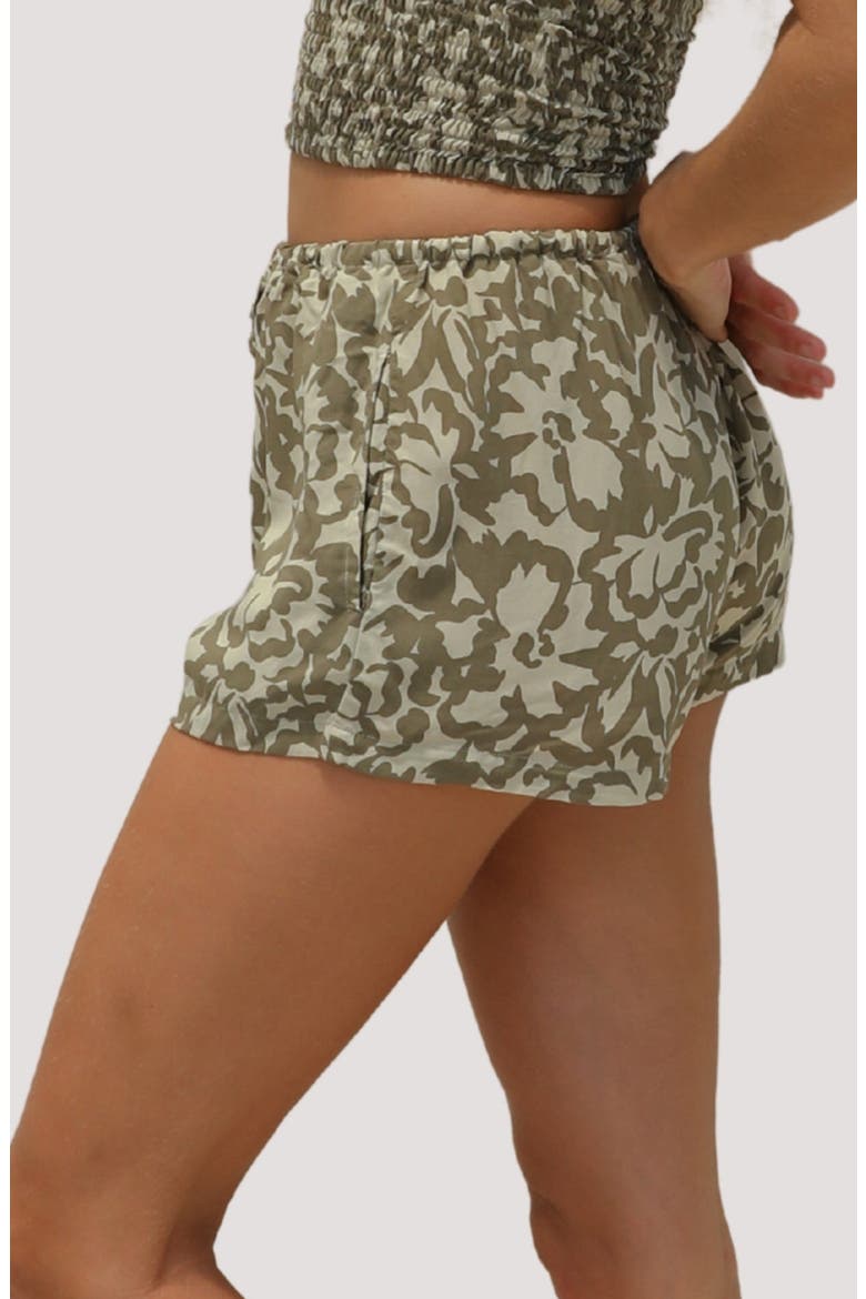 Leo Patterned Cover-Up Shorts, Alternate, color, BAJA BLOOM