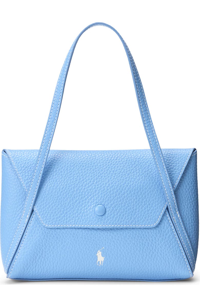 Polo Ralph Lauren Polo Play Pebble Leather Envelope Shoulder Bag, Main, color, Baby Blue