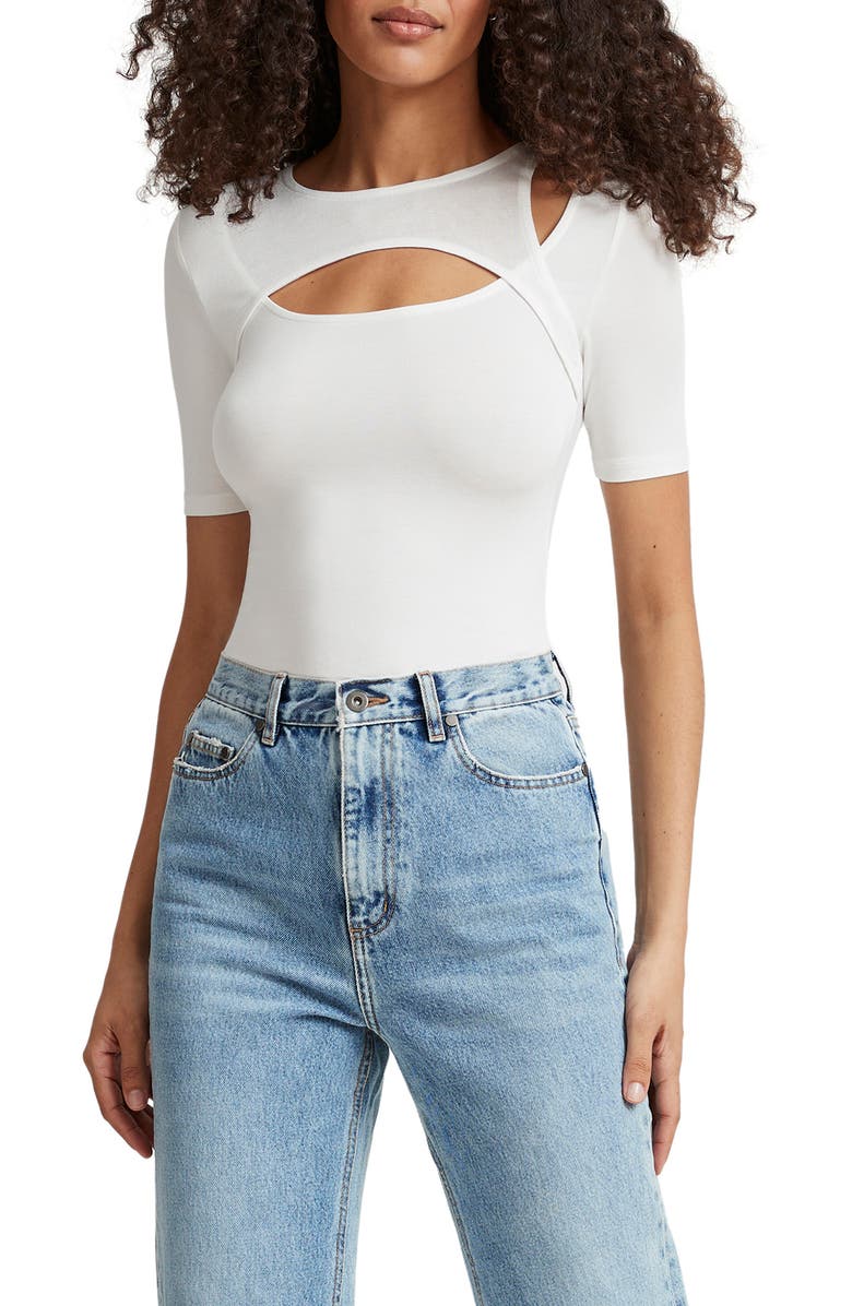 Marcella Bowen Cutout Top, Main, color, Off White