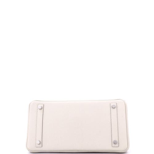 Pre-owned Hermes  Hermes Birkin Handbag Light Clemence With Palladium Hardware 30 In White