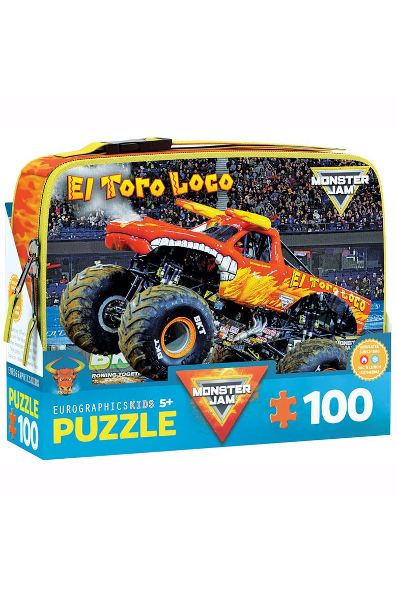 Monster Jam Puzzle & Lunch Box El Toro Loco, 100Piece Jigsaw, 5+, Main, color, Multicolored