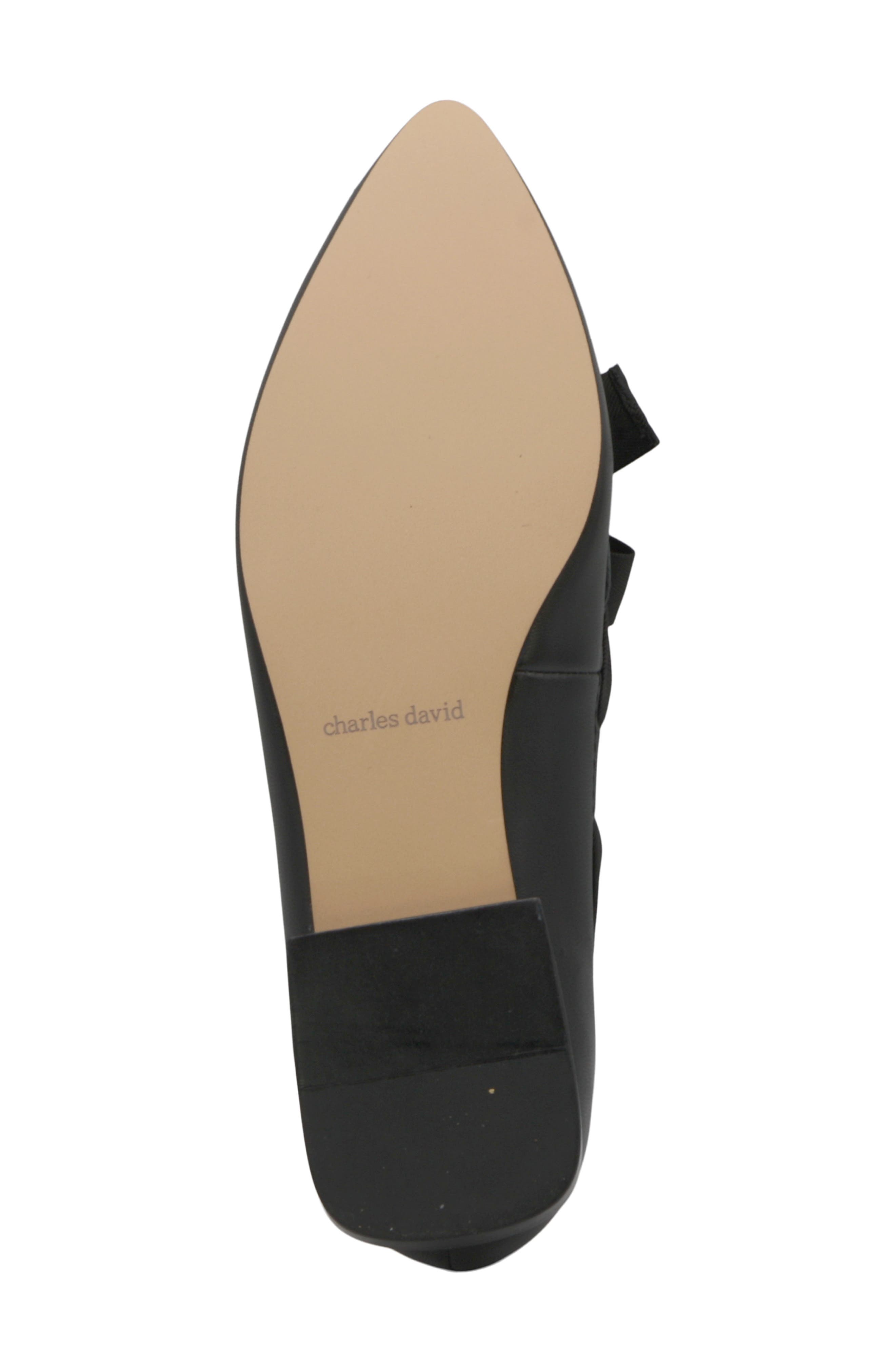 Charles David Izzi Pointed Toe Flat, Alternate, color, Black