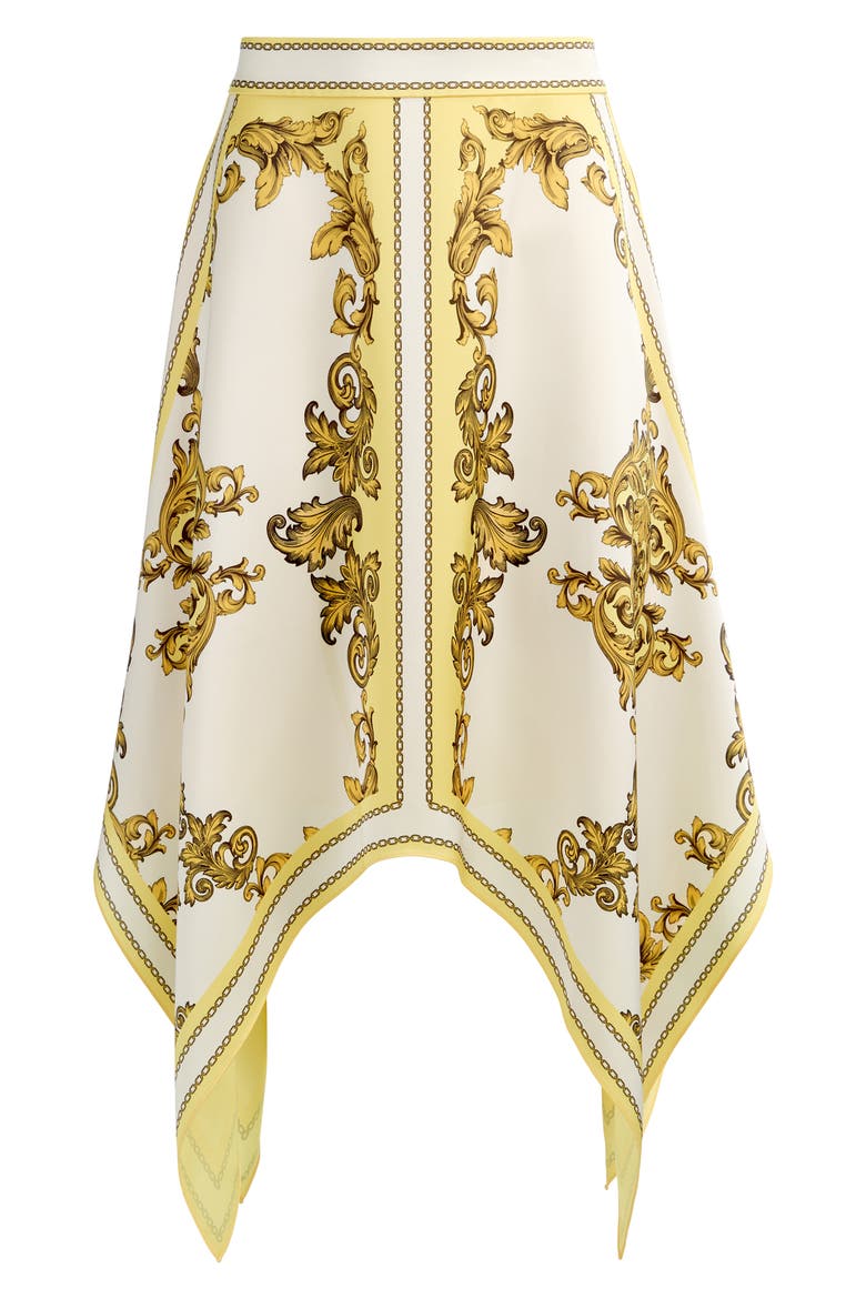 Davina Print Handkerchief Hem Skirt, Alternate, color, GOLDEN COAST