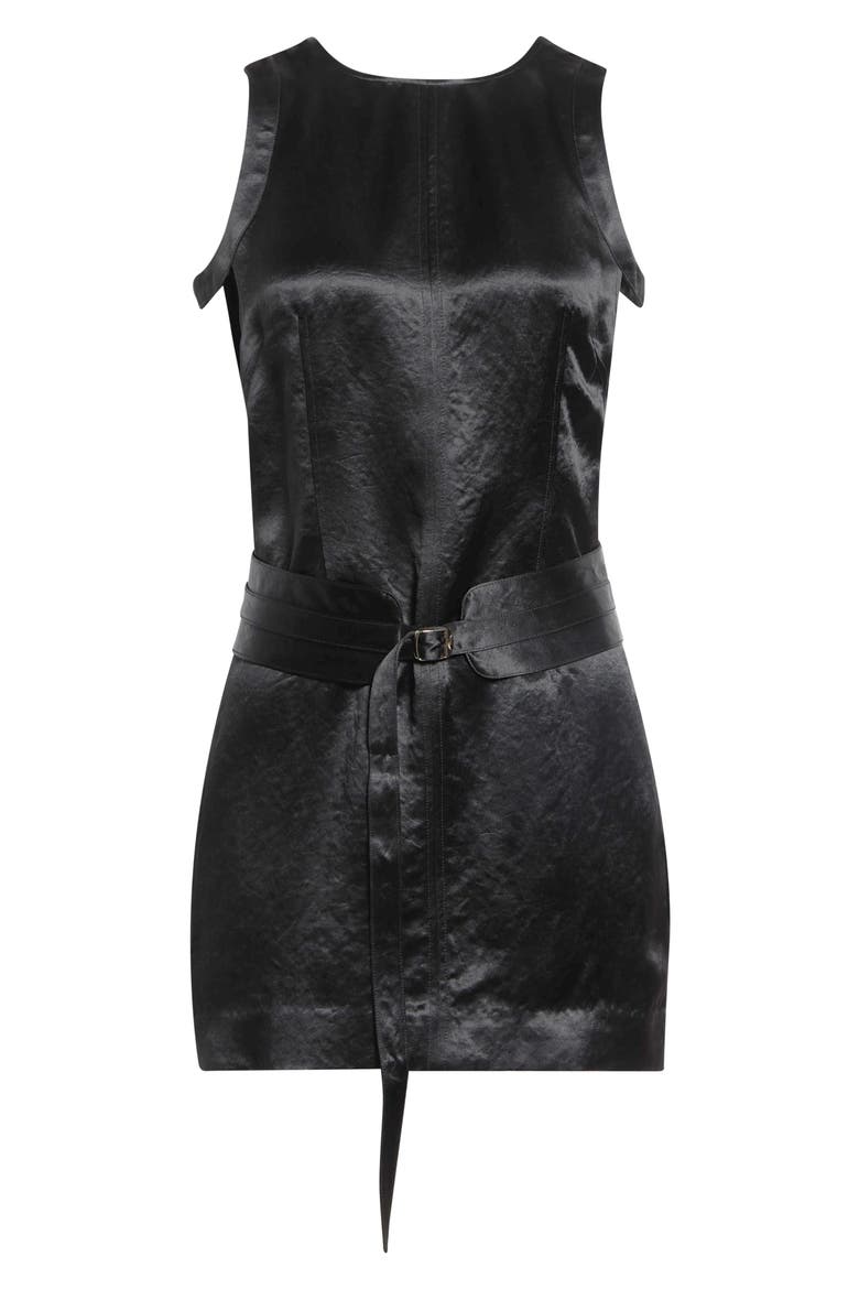 Artemis Satin Minidress, Alternate, color, ONYX