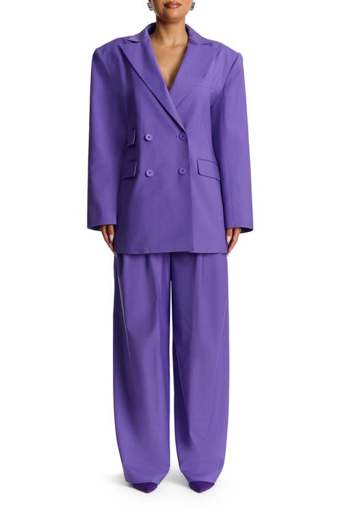 Naked Wardrobe Suiting Oversize Wide Leg Pants In Purple