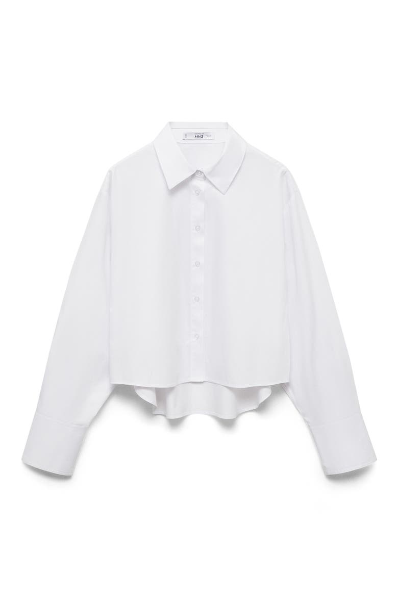 Caro Crop Button-Up Shirt, Alternate, color, OFF WHITE