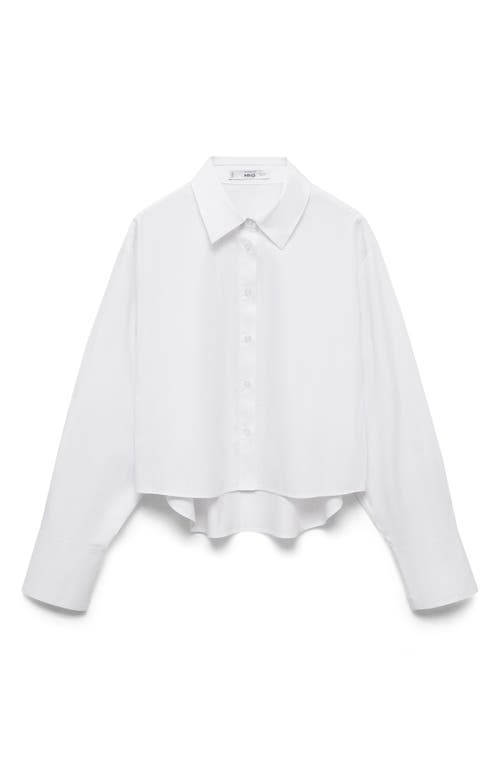 MANGO MANGO CARO CROP BUTTON-UP SHIRT