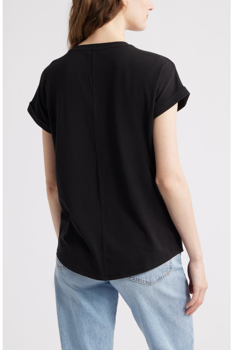 Cuff Sleeve T-Shirt, Alternate, color, BLACK
