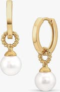 Bearfruit Jewelry 14k Gold Plated Marie Pearl Charm Huggies Daily Trendy Minimal